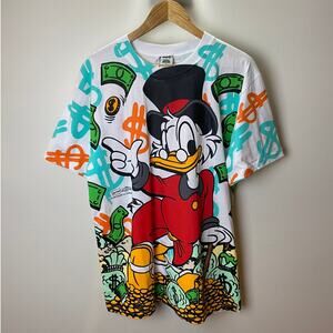 Scrooge Mc Duck All-Over Screen Print (AOP) Heavyweight Tee - XL